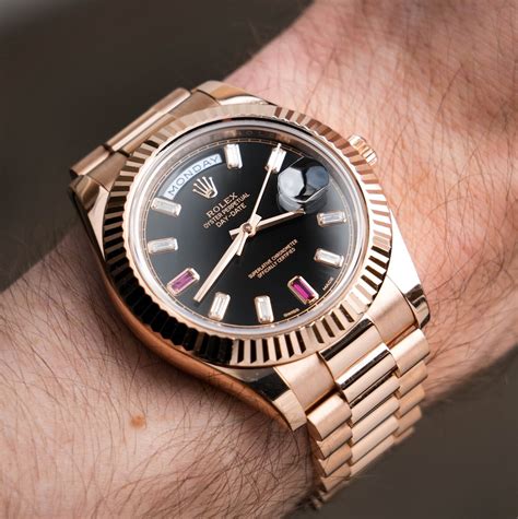 black rose gold rolex|Rolex day date 40 228235.